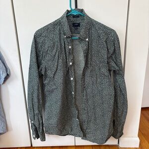 J. Crew Men's Evergreen and White Shirt